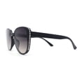 thumbnail image 3 of Womens Luxury Rhinestone Edge Large Cat Eye Sunglasses Black - Smoke, 3 of 4