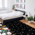 thumbnail image 5 of Christmas Cute Snowman Area Rug 2x3ft Snowflakes Winter Black Texture Non-Slip Washable Square Rugs Soft Felt Indoor Floor Mat for Bedroom Kitchen Living Room Bathroom, 5 of 8