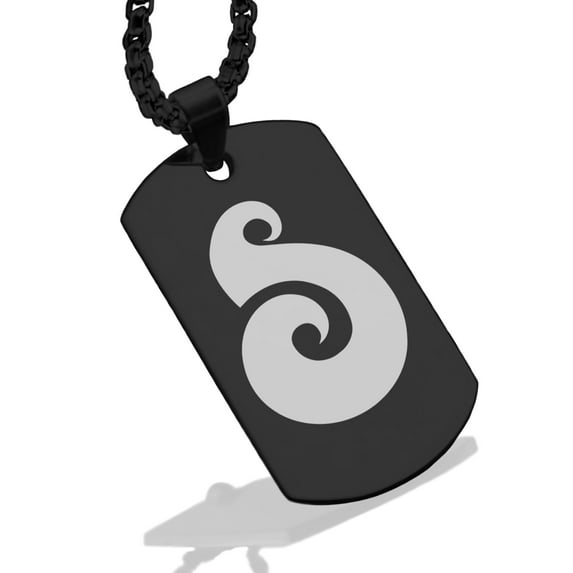 Stainless Steel Matau (Fish Hook) Maori Symbol Dog Tag Pendant Necklace
