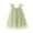 Green, variant on Trendfront Girls Mesh Tulle Dress for Girls Square Neck Flutter Sleeve Sleeveless Solid Color Fluffy Tutu Princess Wedding Party Gown