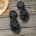thumbnail image 4 of DIVVce Crisscross Strap Elastic Ankle Sandals For Women Open Toe Comfortable Casual Summer Footwear, 4 of 8