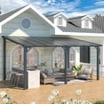 thumbnail image 2 of AECOJOY 10' x 16' FT Gazebo, Outdoor Waterproof Aluminum Pergola For Garden, Wall Mounted Patio Hard Top Gazebo Clearance in Black, 2 of 9