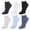 Grey Mix, variant on Gold Toe  Rib Lettuce Edge Quarter Socks (6 Pack) (Women)
