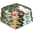 thumbnail image 7 of Garden Bunnies Branch Kitchen Dish Towels 4 Pack Absorbent Hand Towels, Lint-Free 18"x28" Spring Flowers Fast Drying Hanging Dishcloths for Cooking Baking Home Clean, 7 of 7