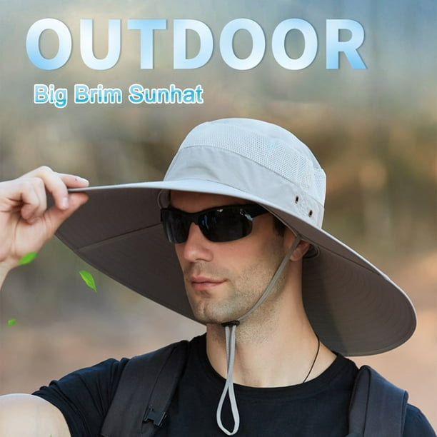 PENGXIANG Outdoor Men Big Brim Sunhat Waterproof Fisherman Hat for
