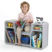 Simplay3 Cozy Cubby Reading Nook, Kids Book Shelf with Built-in Reading Seat