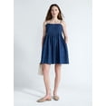 thumbnail image 2 of Free Assembly Women's Denim Pintuck Mini Dress, Sizes XS-XXL, 2 of 5