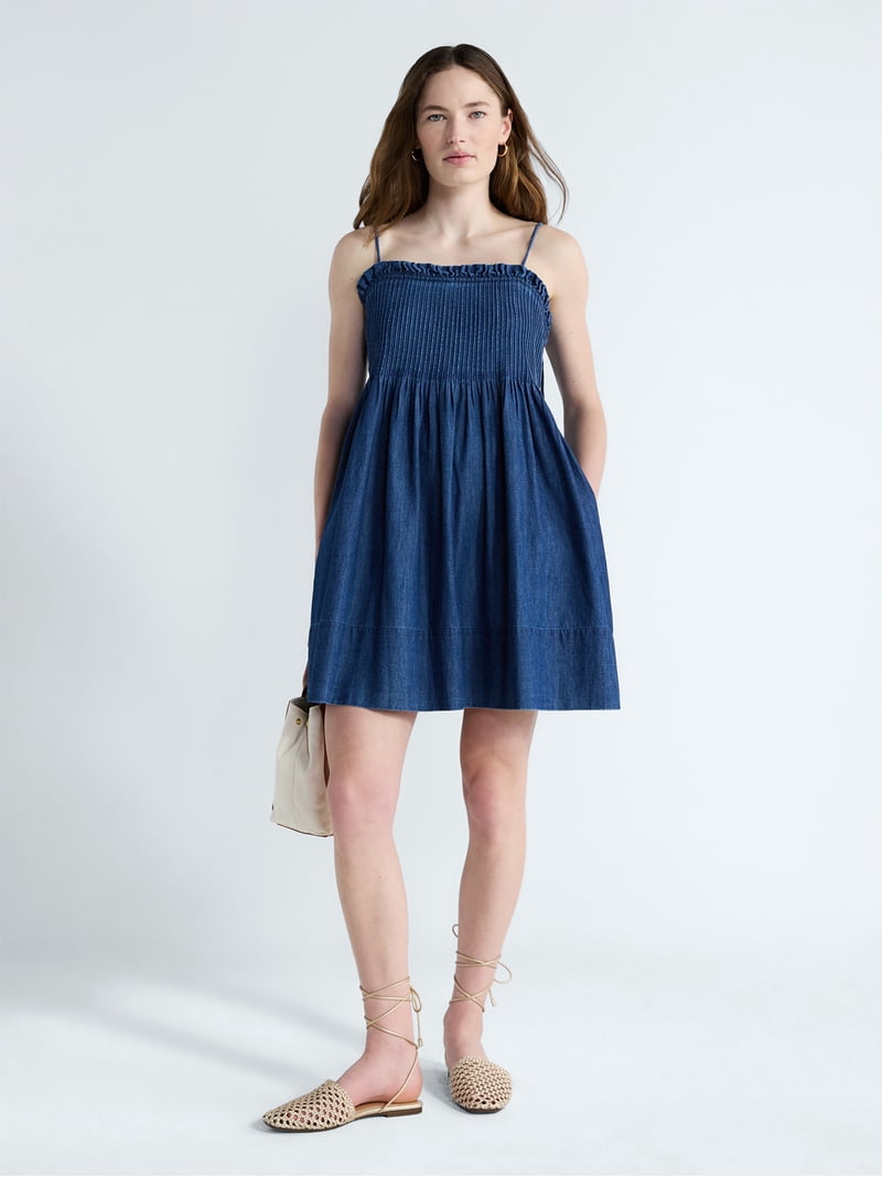 madewell denim pintuck dress Madewell pintuck cami dress