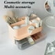 thumbnail image 4 of Caja de almacenamiento organizadora de sobremesa de gran capacidad para portabolígrafos | Estantería de cajón de plástico Rosa blanco 20x12.2x10.6cm | Organizador de escritorio multicompartimento, 4 of 6