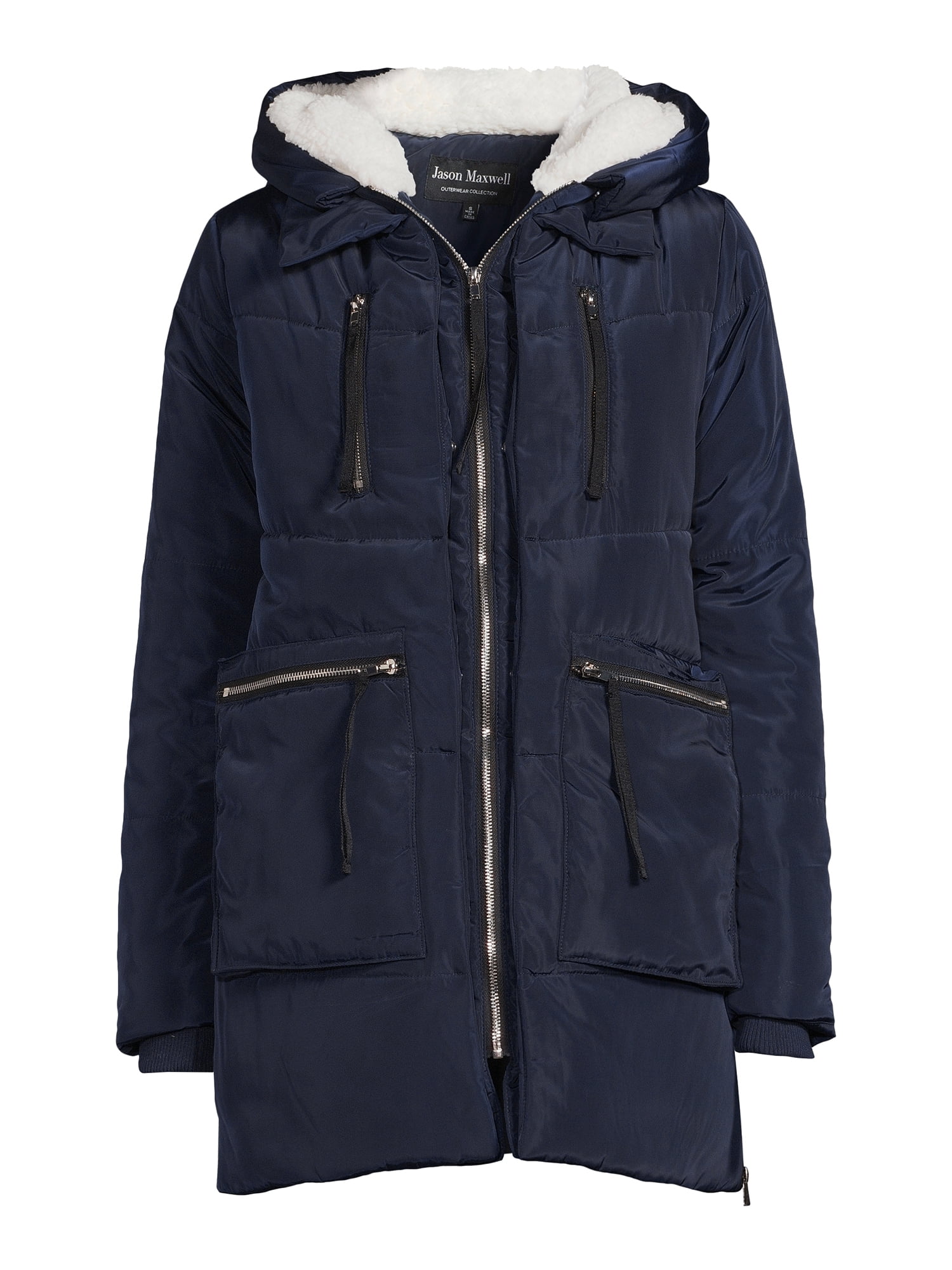 Jason Maxwell Women's and Women's Plus Puffer Coat with Faux