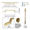 thumbnail image 3 of Goo-Ki 6 Pack Champagne Bronze Cabinet Handle Drawer Pulls - 5"(128mm) Solid Zinc Alloy Modern Bar Handles Pull Kitchen Hardware for Dresser Cupboard Bathroom Wardrobe, 3 of 7