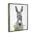thumbnail image 3 of Stupell Industries Donkey Toothbrush Funny Animal Animals & Insects Painting Gray Floater Framed Art Print Wall Art, 3 of 6