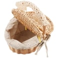 thumbnail image 5 of Hand Made Wicker Basket Camping Picnic Shopping Storage Hamper and Wooden, 5 of 8