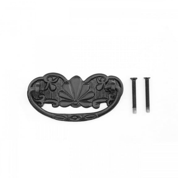 4" Black Kitchen Cabinet Pull Handle Antique Scalloped Renovators Supply