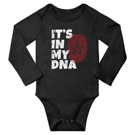 

It s In My Moroccan DNA Baby Long Sleeve Bodysuit Unisex Gifts (Black 24 Months)
