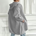 thumbnail image 4 of IUYRTFE Women's Hooded Zip Up Mid Length Sweatshirt Jacket with Pockets Casual Relaxed Fit Coat, 4 of 9