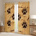 thumbnail image 2 of Manfei Embossed Sand Paw Blackout Curtains Set of 2 (52x84 Each), Animal Footprint Curtain, Tan Brown, 2 of 6