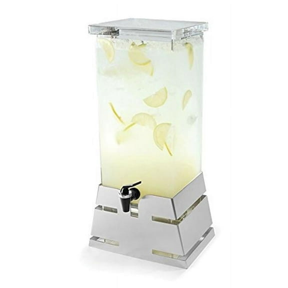 Rosseto Serving Solutions LD139 Square Stainless Steel Pyramid Base Beverage Dispenser - 4 Gallon
