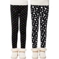 thumbnail image 4 of Popvcly 2 Pack Girls Winter Warm Leggings Fleece Lined Leggings Thick Thermal Tights Pants 2-11T, 4 of 11