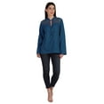 thumbnail image 2 of Moomaya Tunique Col Mandarin pour Femmes Manches Longues Été Coton Uni, 2 of 7