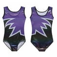 thumbnail image 3 of Girls Leotards Gymnastic Dance Onesies Ballet Tank Sleeveless Colorful Shiny Leotard, for 5-14 Years, 3 of 7