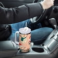 thumbnail image 4 of Yayeee 40oz Stainless Steel Tumbler with Straw and Handle Double-Wall Insulated Travel Water Bottle, Beige Christmas Snowman, 4 of 8