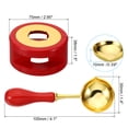 thumbnail image 2 of Uxcell Wax Seal Kit, Wax Seal Warmer with Melting Spoon Retro Melt Stove Pot Furnace Tool, Red Golden, 2 of 7