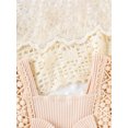 thumbnail image 5 of Suealasg Newborn Baby Girl 2Pcs Summer Outfits Lace Sleeve Round Neck Ruffle Romper with Headband Set Infant Birthday Photoshoot Clothes 0-18 Months, 5 of 8