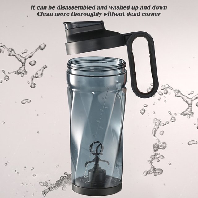 Botellas de coctelera eléctrica de 1000 ml Recargable 11W 1200mAh Taza de licuadora (Negro)
