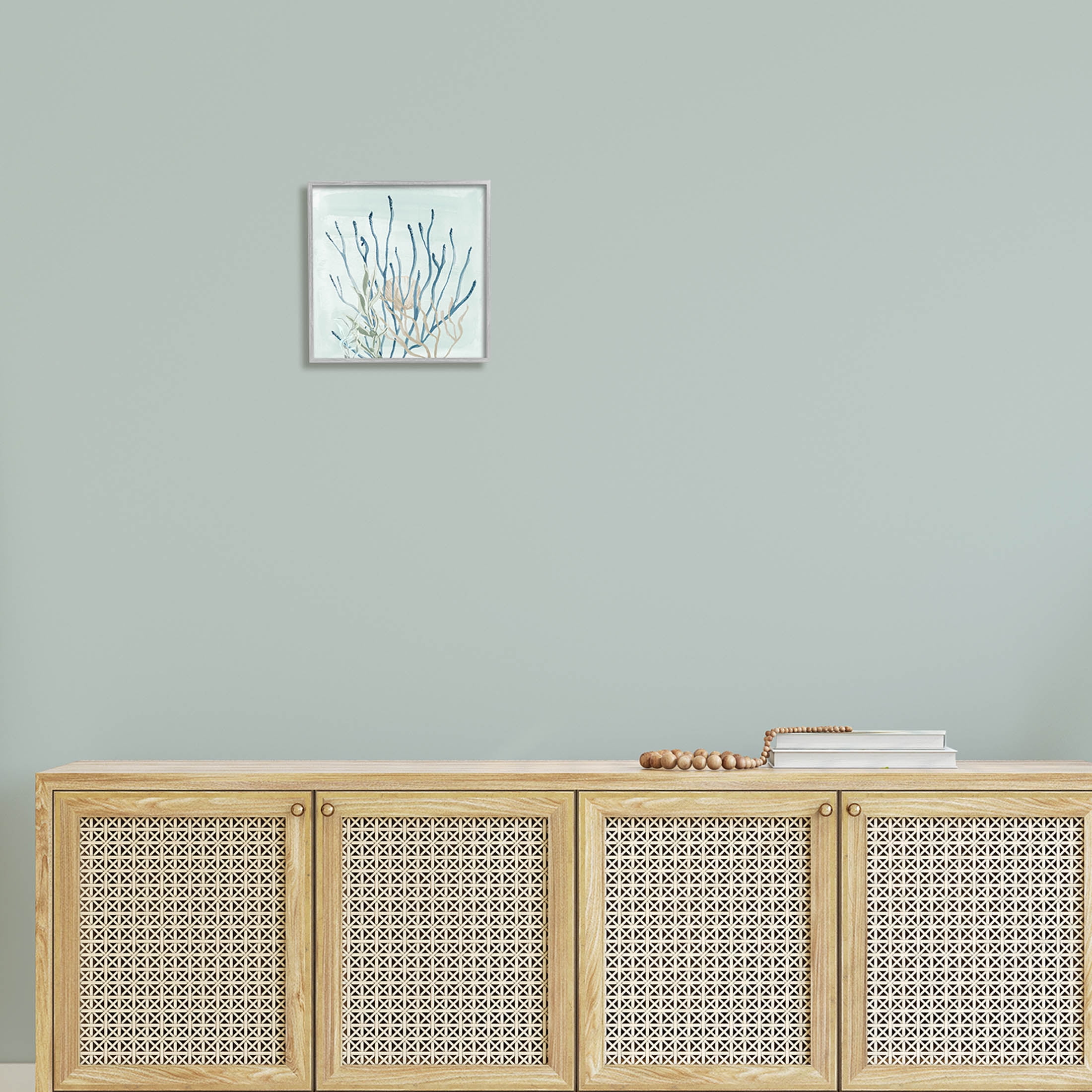 Layered Water Sea Life Coral Animals & Insects Graphic Art Gray Framed Art Print Wall Art