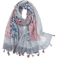 thumbnail image 1 of HSHDLDF Foulard Boho pour Femmes Légère Foulard Imprimée Florale Automne Hiver Mode Châle à Franges, 1 of 6