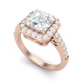 thumbnail image 2 of 1.90 Ct EF/VVS1 Moissanite Asscher Cut Solitaire Women Ring 925 Sterling Silver Rose Vermeil, 2 of 7