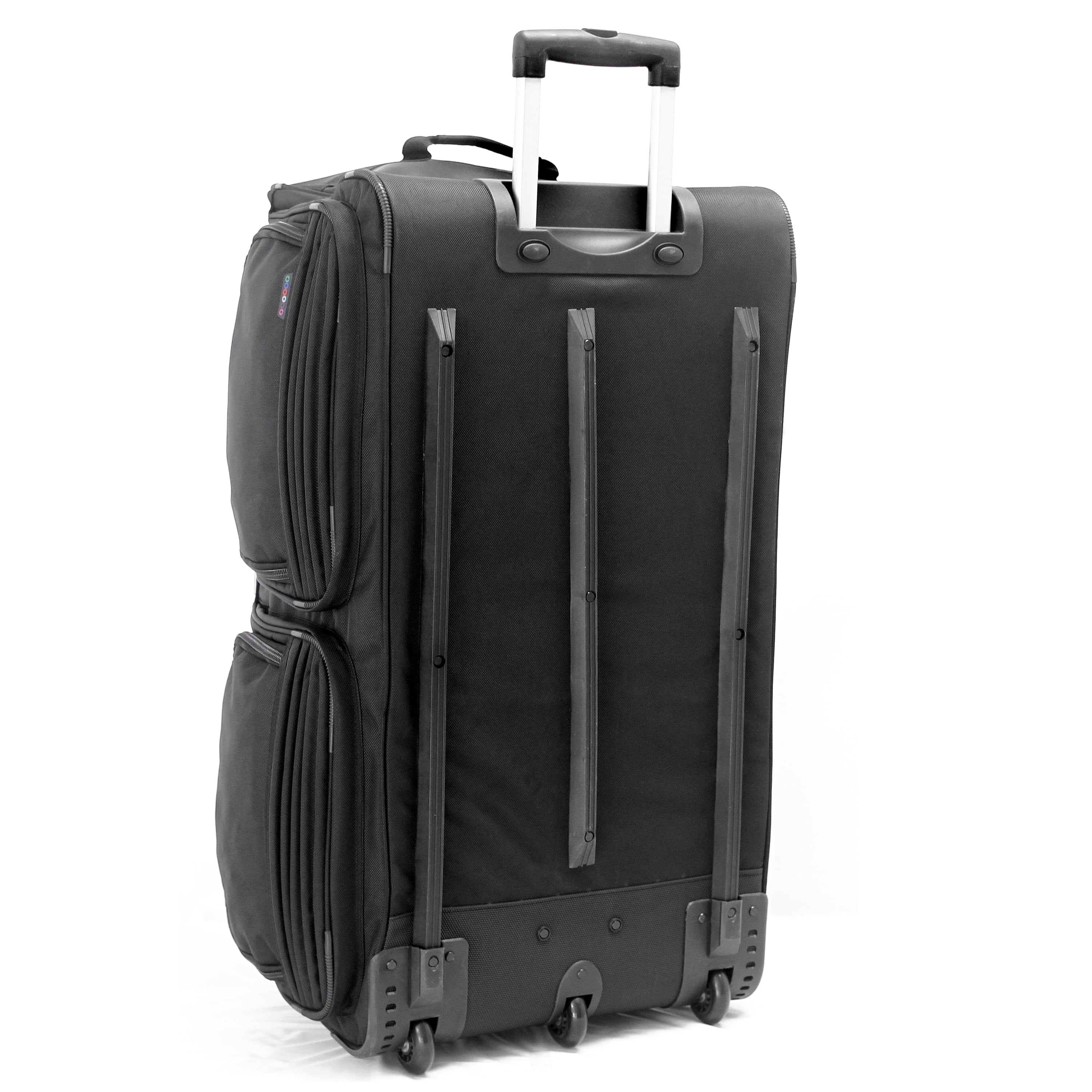 J World Brighton 33" Rolling Duffle Checked Bag for Travel, Black