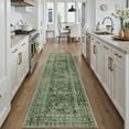 thumbnail image 3 of BERTHMEER 2'x8' Runner Rugs for Hallway Entryway Bathroom Bedroom Kitchen Non Skid Washable Green Vintage Oriental Traditional Distressed Accent Runner Rugs, 3 of 6