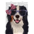 thumbnail image 3 of Fab Funky 12x14 Black Modern Framed Museum Art Print Titled - Bernese with Glasses and Bow, 3 of 5