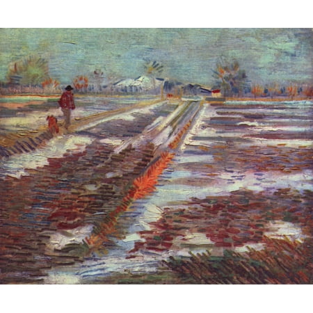Framed Art for Your Wall Gogh, Vincent Willem van - Snow -covered fields before Arles 10 x 13