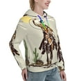 thumbnail image 6 of Daiia Vintage Cowboy Riding Horse Pattern Women's Fashion Hoodies & Sweatshirts with Kangaroo Pocket Hooded Sweatshirt with Eye-catching Drawstrings-Medium, 6 of 7
