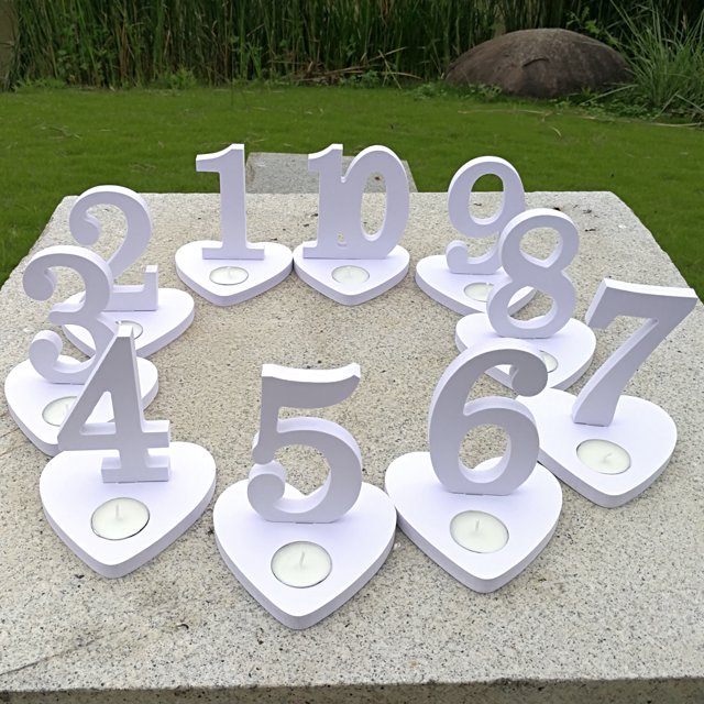 10pcs Número de de con Base de Soporte de para La de Cumpleaños de de Decoración Yotijar número de la mesa con la base del titular