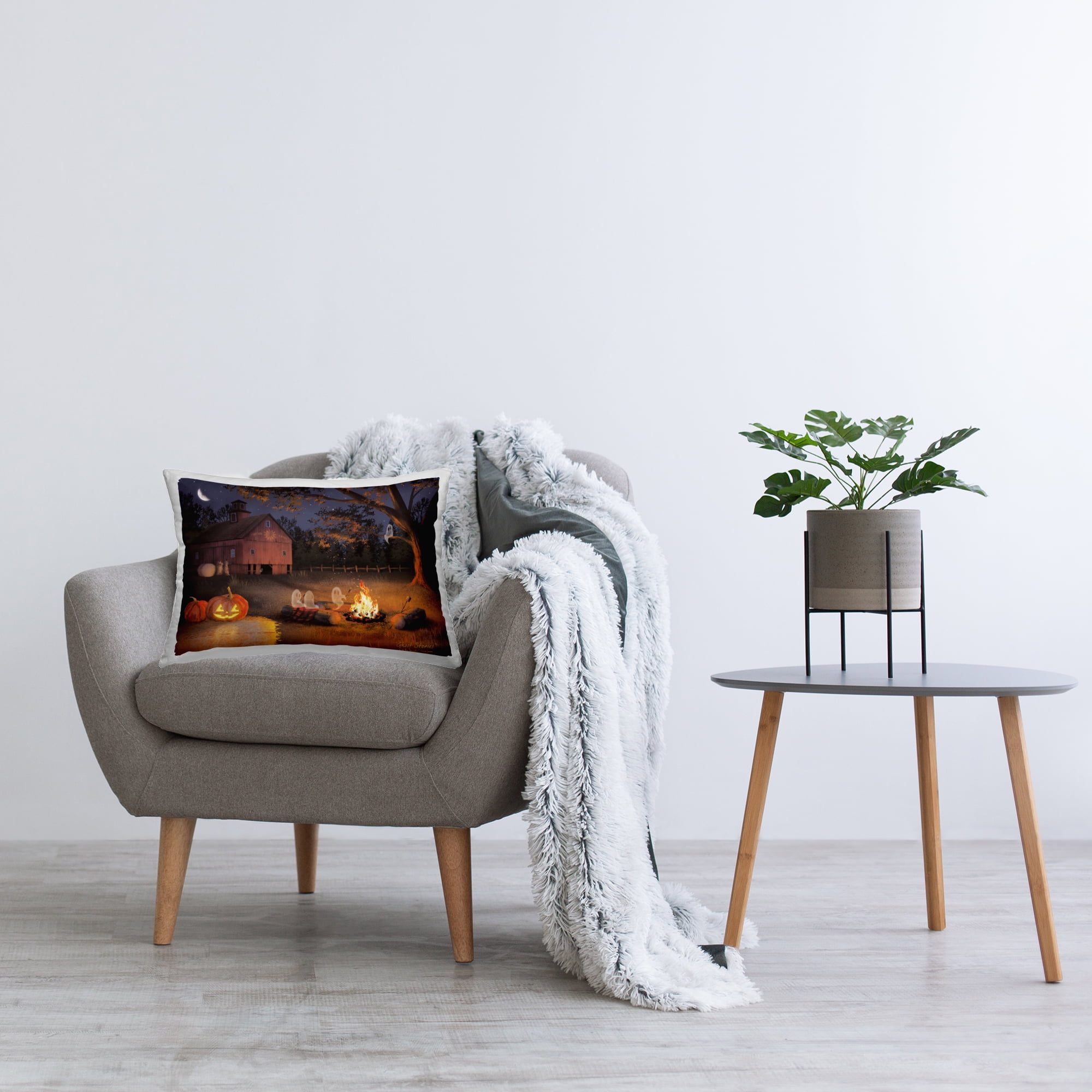 Stupell Industries Spooky Ghosts & Autumn Campfire Decorative Printed Throw Pillow, design by Billy Jacobs