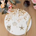 thumbnail image 3 of Orange Coastal Round Placemats Set of 4,Braided Polypropylene Place Mats,Summer Eucalyptus Leaves Beach Ocean Starfish Table Mats for Kitchen Dinner Holiday Wedding Party Coffee Table Decor 13", 3 of 9