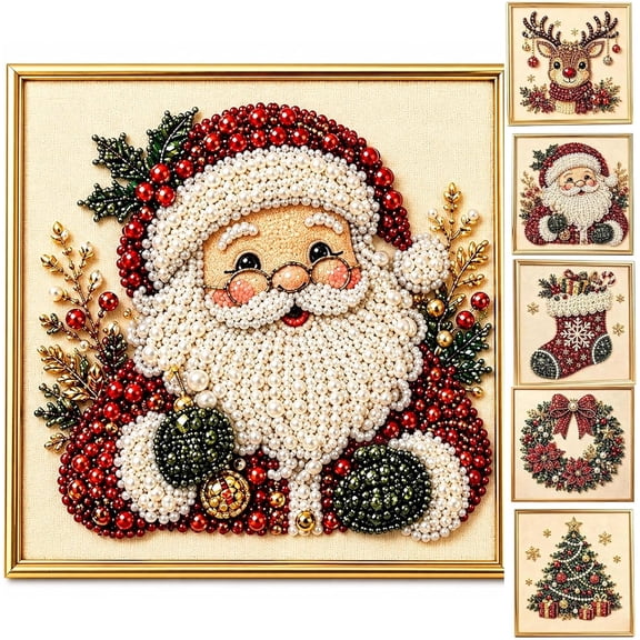 Clearance! Christmas Pearl Art Kits for Adults, Beads Art Craft for Adults & Beginners, Home Wall Art Decor (Santa)
