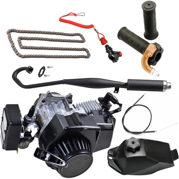 49cc 2 Stroke Engine Motor Complete Kit with Exhaust Pipe , Gas Tank ...