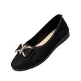 thumbnail image 2 of HTHLVMD Women's Rhinestone Bow Flat Shoes, Slip On Flat Shoes, Women's Round Toe Ballet Shoes Flats Comfortable Ballerina Shoes Slip On Work Flats for Walking, Driving, Dressy, Black 6, 2 of 5