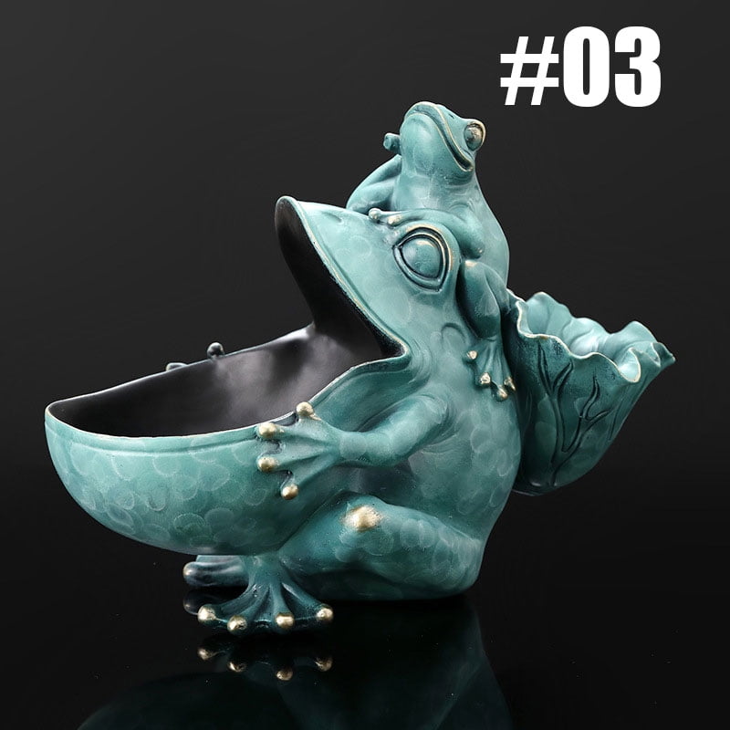 Key & Jewelry Storage Holder Resin Desktop Candy Dish for Home Decoration Coin Storage Big Mouth Dinosaur Decorative Bowl 