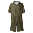 thumbnail image 6 of Men's Spring Summer 2-Piece Tracksuit, Short Sleeve Polo Shirt and Shorts, Casual Sport Suit For Hot Weather Outdoor Activities,Gray,M, 6 of 7