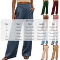 thumbnail image 3 of TEAJOPSUU Womens High Waist Wide Leg Pants Wide Waistband Pleated Trousers with Pockets Business Casual Work Office Wear Navy, 3 of 9
