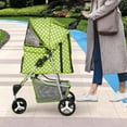 thumbnail image 3 of Dog Stroller for Small Dogs 10 Lbs 20 Lbs, Pet Stroller for Medium Dogs 30 Lbs, Cat Strollers for 1 Cats, 3 Wheels Foldable Jogger Puppy Stroller with Storage Basket and Cup Holder, Green Polka Dots, 3 of 7