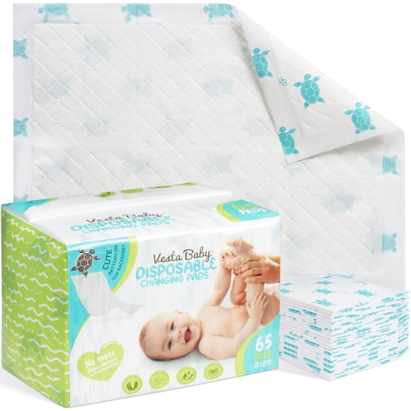 Vesta Baby Disposable Changing Pads Liners - 38 x 50 cm - Pack of 65