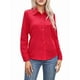 thumbnail image 2 of Camisas de Botones Súper Suaves y Antiarrugas para Mujer, de Larga, Lisas, A Rayas, para Vestir Formalmente en el Trabajo. Rojo 4XL, 2 of 10