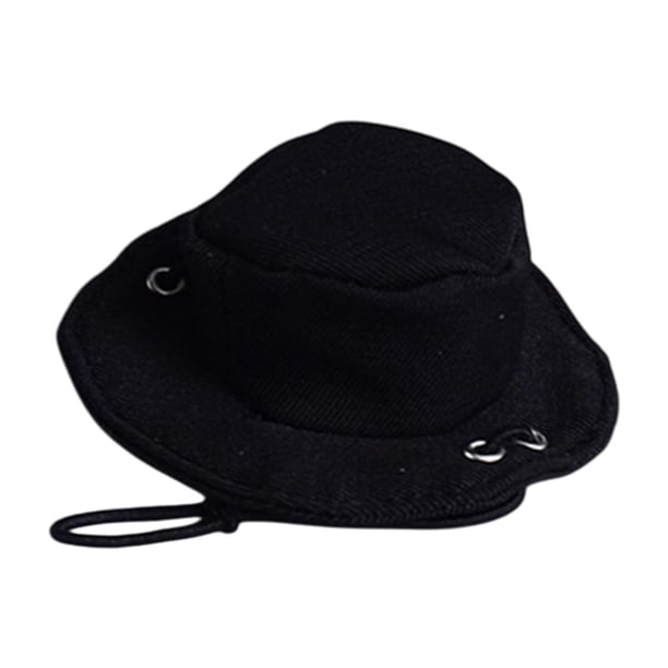 Sombrero de vaquero en miniatura a escala 1:12, sombrero decorativo para muñeca. Negro